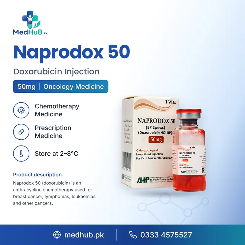 Naprodox 50mg Injection (Doxorubicin) – MedHub Pakistan
