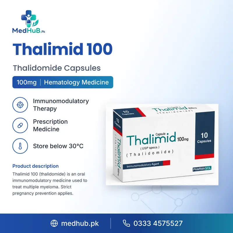 Thalimid 100mg Capsules (Thalidomide) – MedHub Pakistan